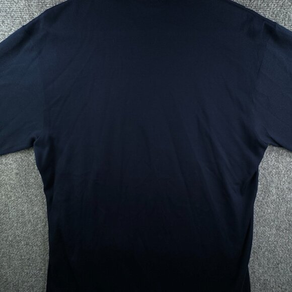 Robert Barakett Knit Polo Sweater Navy Blue Point Collar Medium LIGHTWEIGHT - Picture 14 of 14